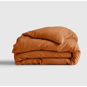 Quince European Linen Duvet Cover King/Cal King Terracotta (DUVET COVER ONLY)